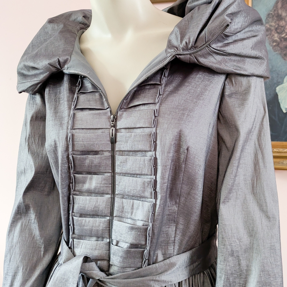 Silver Hooded Coat with Belt - Picture 11 of 14